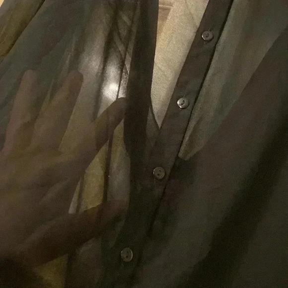 Stylish evening blouse 👚, long sleeve, down buttons, open back - Picture 4 of 8